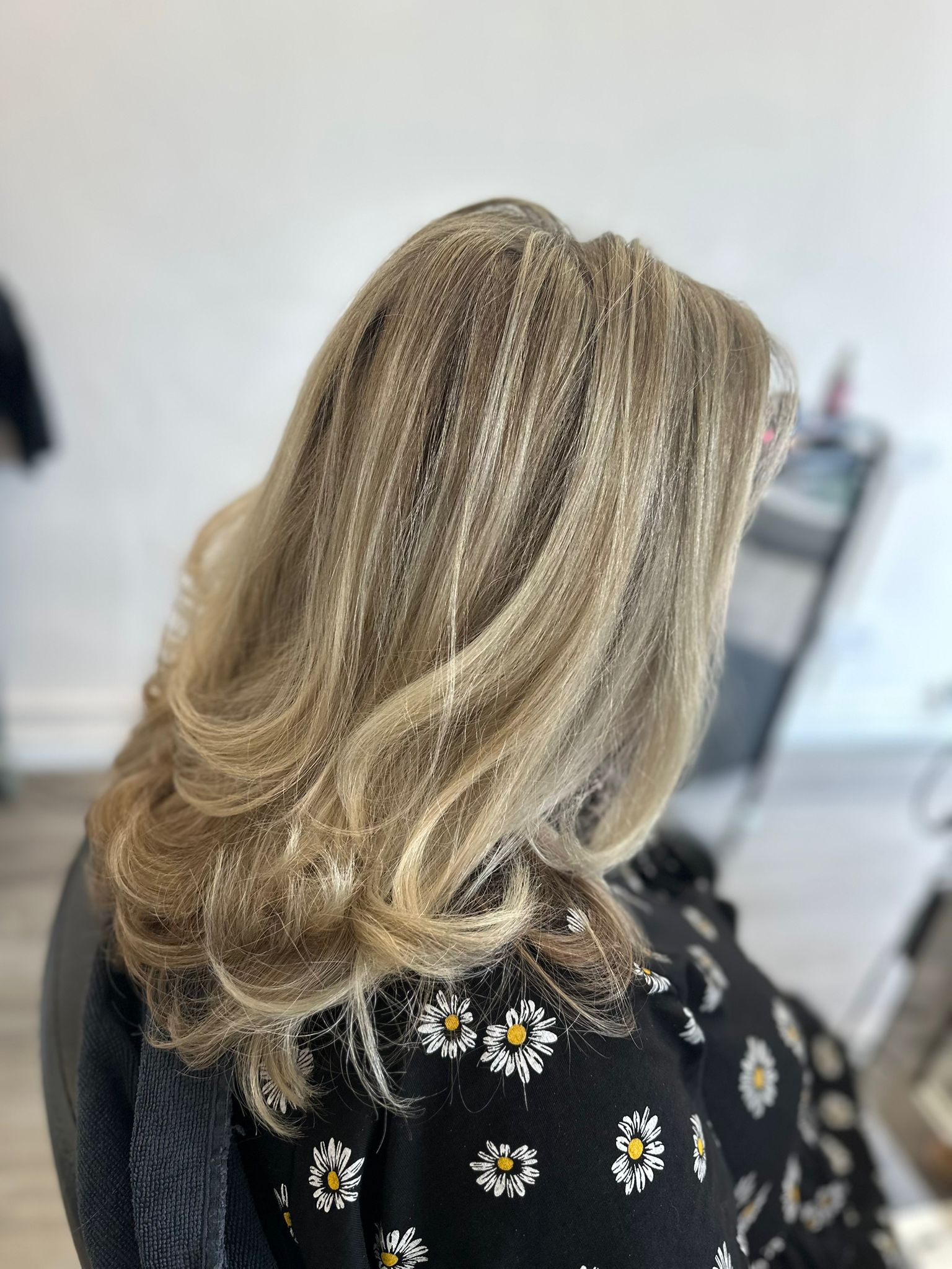 swishy blow dry and colour change