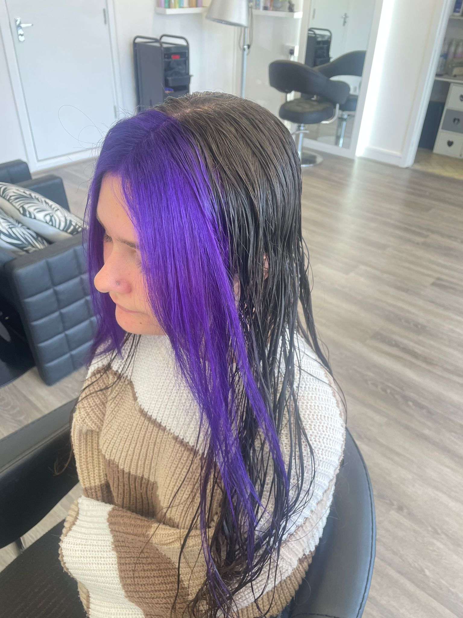 Deep purple money piece