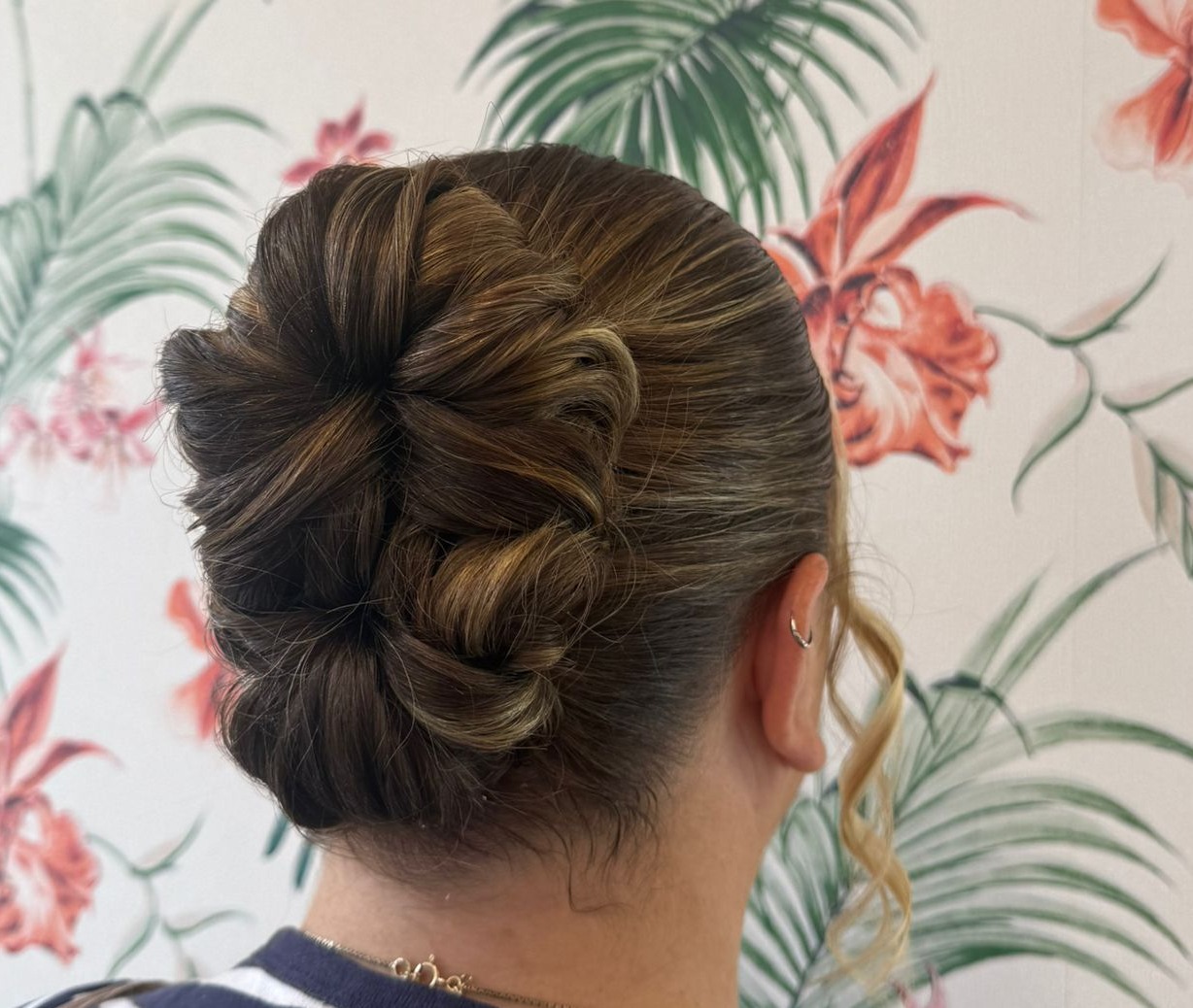 Wedding guest hair up event hair