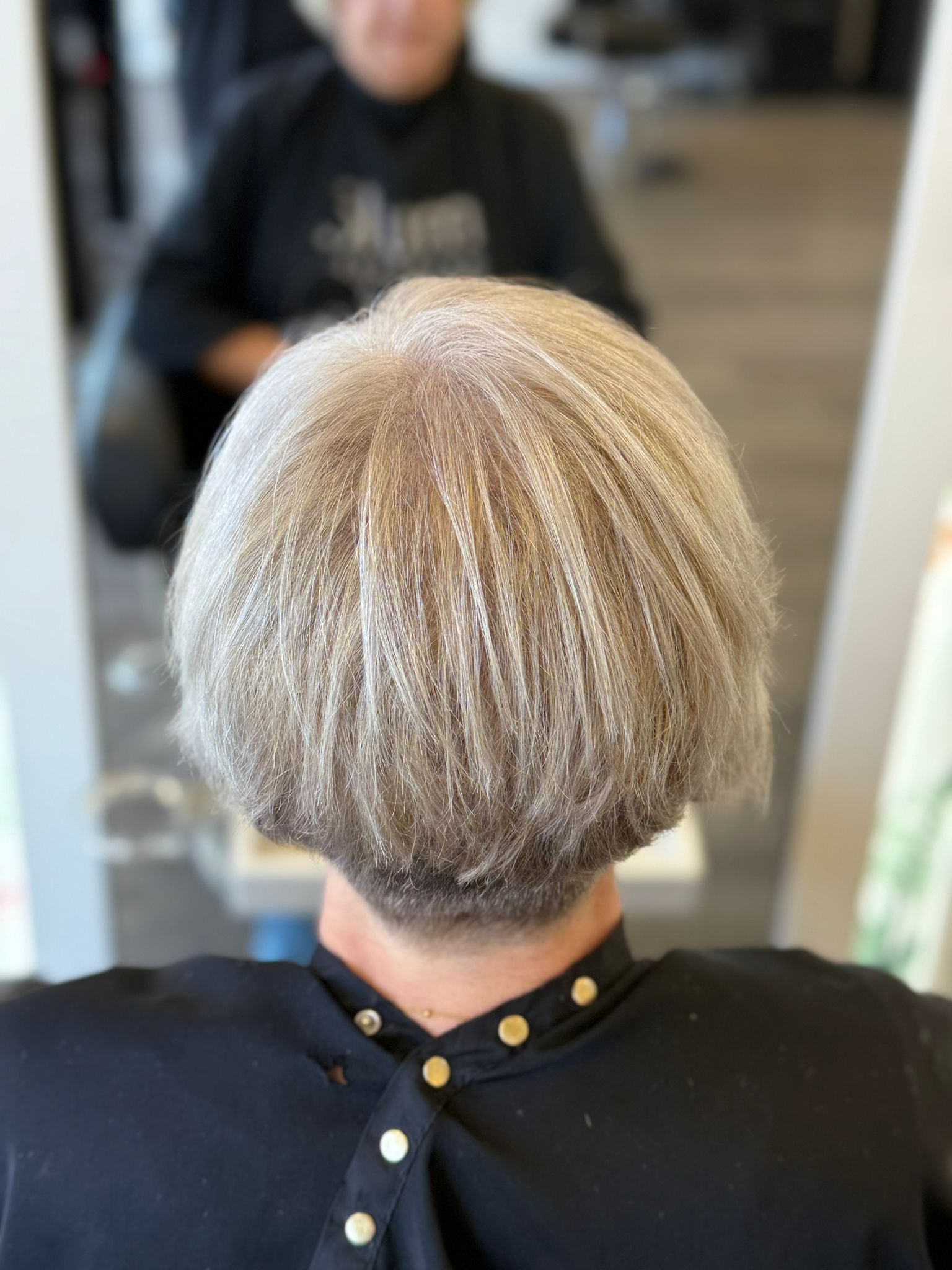 Half head highlights with grey undertones