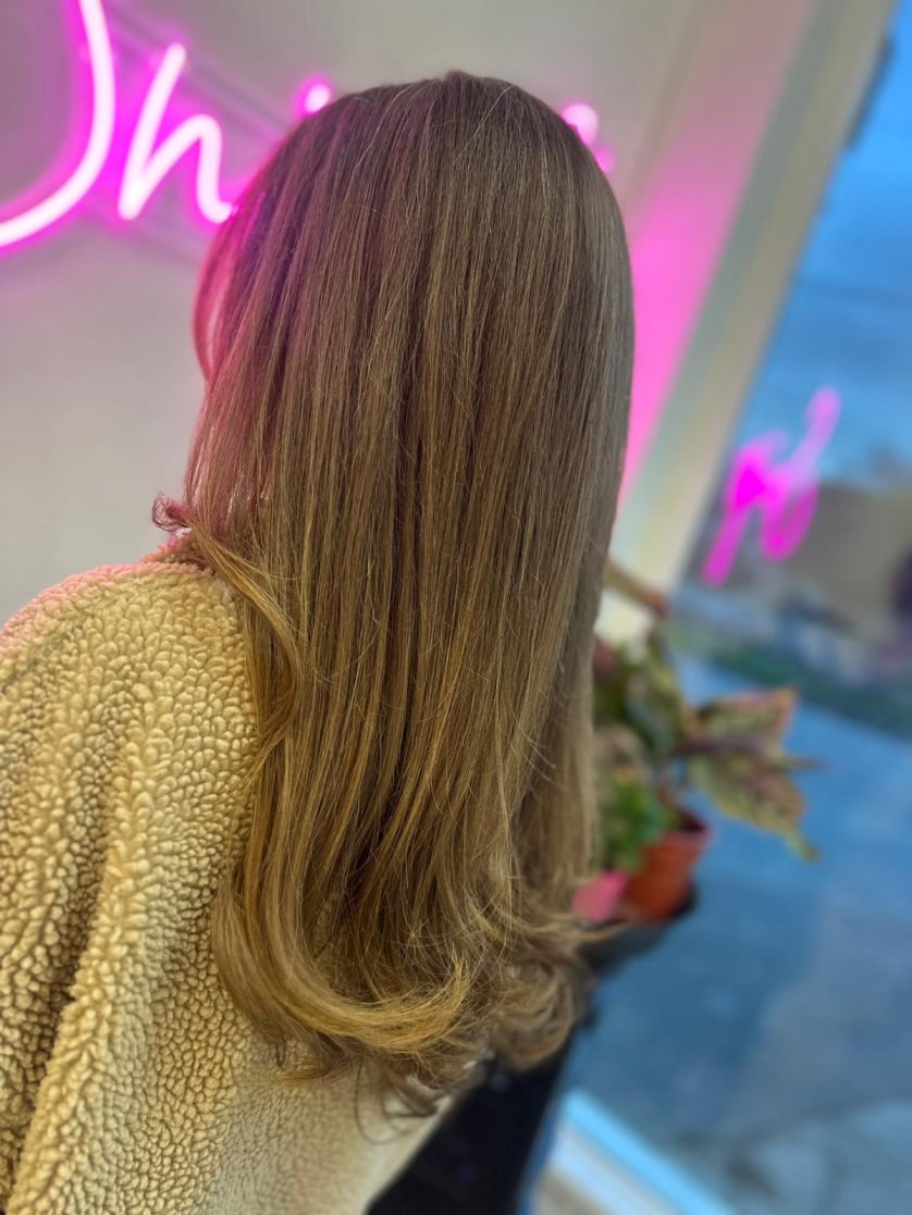 Restyle shaped mid length hair