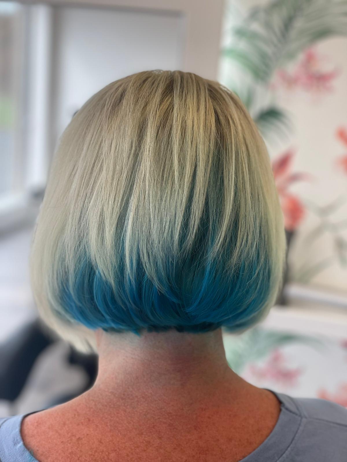 Blue hair undercut 